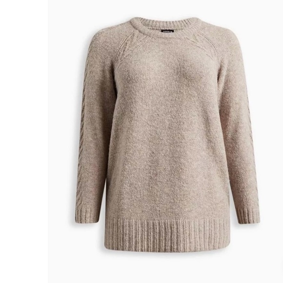 Torrid Cream Vegan Soft Cashmere Sweater Pullover Crewneck, Stretch NWT 3X - Picture 14 of 14